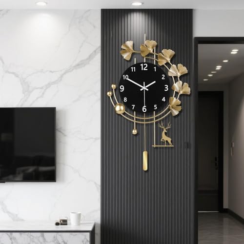 SIN&MI Large Wall Clocks for Living Room, Metal Wall Art Decoration,Silent Non Ticking,Battery Operated Oversized Round Modern Wall Clock for Bedroom,Farmhouse,Office Wall Decor/16 * 26Inch - Image 7