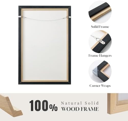 Extra Large Framed Brown Abstract Wall Art for Living Room, Vertical 40x60 - Image 6