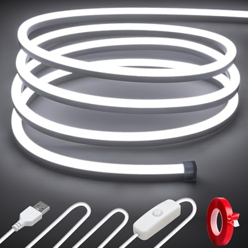 Cozylady RGB Neon Light LED Rope Light (1M/3.28Ft-USB-Cold White) by CozyladyInc