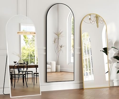 Dewfig Mirror Full Length, 64"X20" Arched Floor Mirror, Black - Image 4