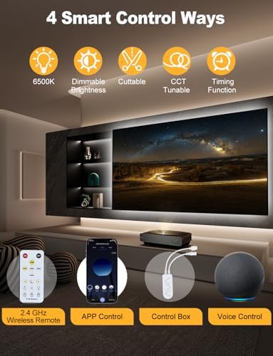 COB LED Strip Light 32.8ft, Dimmable 2300K-6500K Cuttable LED Tape Lights - Image 5