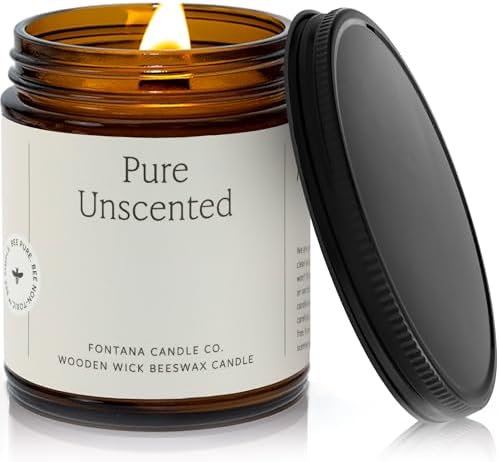 Fontana Candle Co Wood Wick Beeswax Candle, Beeswax and Coconut Oil by FontanaCandleCo