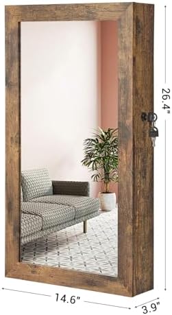 SONGMICS Lockable Jewelry Cabinet Armoire with Mirror, Wall-Mounted - Image 5