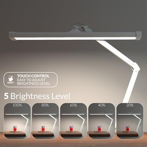 Ultra Bright 4500 Lumens Powerful Professional Eye Care LED Desk Lamp - Brightness Adjustable, Modern Task Light for Home, Beauty, Crafting, Office, Workbench (Daylight, Dimming, White) - Image 5