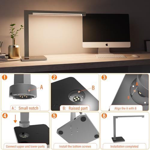 Aluminum LED Desk Lamp with Charging Station, 15W Table Lamp Work - Image 6