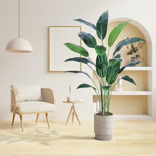 6FT Artificial Bird of Paradise Tree, Realistic Silk Faux Plant with 17 Trunks, Tall Fake Floor Plant for Indoor & Outdoor Home Décor by OUTLANE