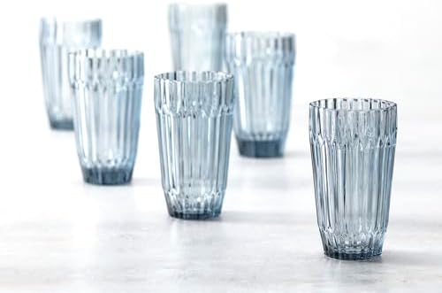 Fortessa Archie Glass Drinkware, Iced Beverage Glass (Set of 6), 15 Ounce, Dusk Gray - Image 2
