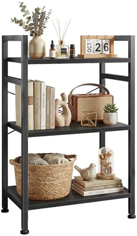3 Tier Bookshelf, Free Standing Bookcase with Open Storage Shelves by SageNest