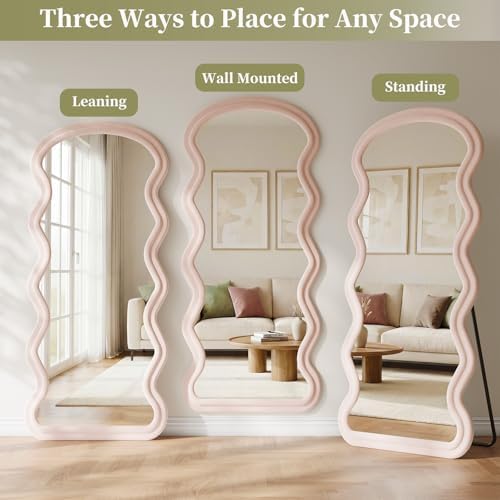 Koonmi 71“x32” Wavy Mirror Full Length, Flannel Full Body Mirror - Image 6