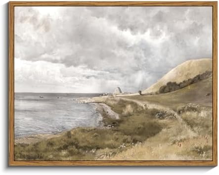 InSimSea Framed Canvas Wall Art Vintage Decor, Coastal Wall Art Seaside Landscape Paintings, Rustic Farmhouse Wall Decorations for Living Room Office Bedroom Decor, 11"x14" by InSimSeaArt