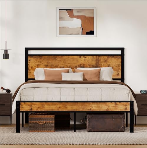 Z-hom Easy Assembly Queen Bed Frame & Headboard Footboard,Underbed Storage by Z-HOM