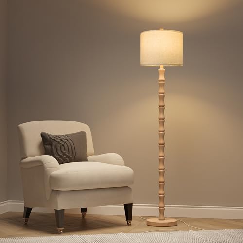 BOBOMOMO 62" Farmhouse Floor Lamp for Living Room, Retro Corner Floor Lamp Rotary Switch, Rustic Standing Lamp for Bedroom, Corner, Nursery, Dining Room, Bedroom, House by BOBOMOMO