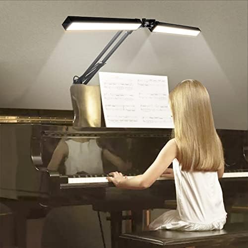 2-in-1 LED Double Head Desk Lamps for Home Office,24W Brightest Workbench Light,Eye-care Architect Desk Lamp with Clamp Base,3 Colors 10 Dimming Swing Arm Computer Desktop Light for Reading/Study - Image 5
