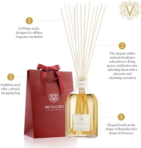 Dr. Vranjes - Ambra 500 ml Reed Diffuser + Elegant Shopping Bag, Luxury Home Fragrance, Made in Italy, Amber, Patchouli, Sandalwood - Image 2