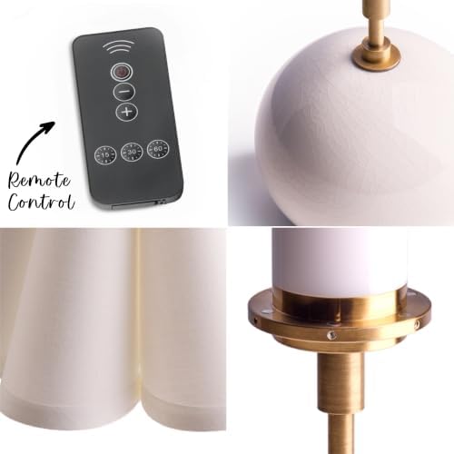 Pooky Lighting Cecily Rechargeable Ceramic Table Lamp 15" - Cordless Lamp - Image 5