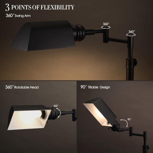O'Bright Arcadia Pharmacy Desk Lamp, Black - Image 3