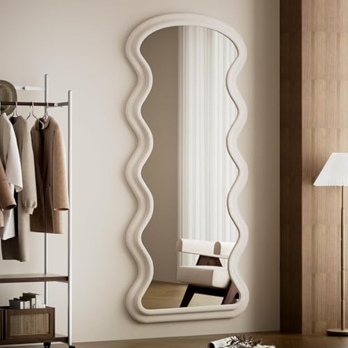 Koonmi 71“x32” Wavy Mirror Full Length, Flannel Full Body Mirror - Image 5