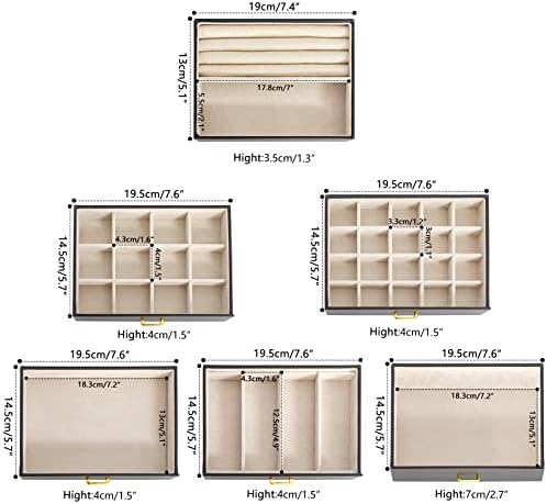 AKOZLIN 6-Tier Jewelry Box Organizer 5 Drawers Storage Black Large - Image 4