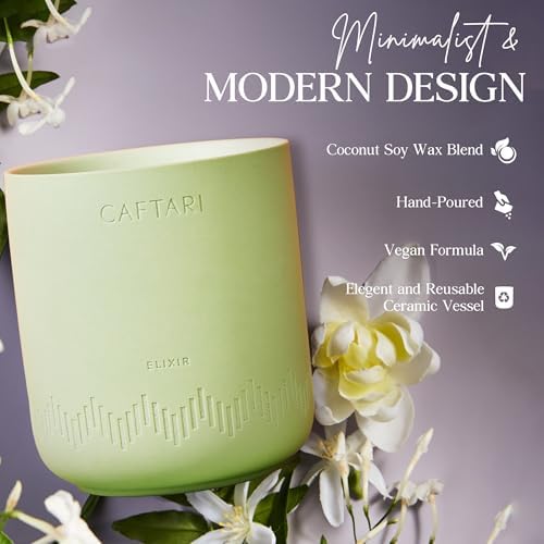 CAFTARI Luxury Aromatherapy Candle | Bergamot & Tea Accord Scented | 60 Hour Burn | Clean Coconut Soy Wax | Vegan, Gift-Ready Candle for Sleep & Home Spa Feel | Elixir - Image 3