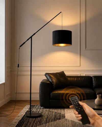 Arc Floor Lamp with Remote Control, LED Reading Light for Living Room by Wio-Mio