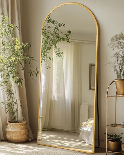 58"x19" Arched Full Length Mirror with Stand,Full Body Floor Mirror by CoomilyBrandStory
