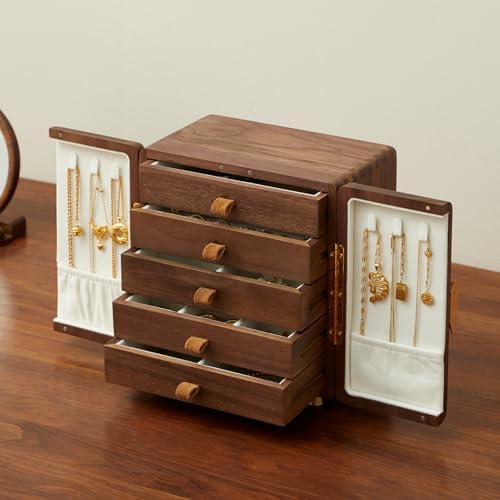 Black Walnut Wood Jewelry Box, Large by THFLSTR