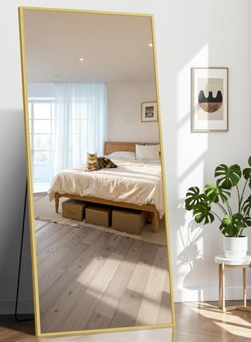 71"x30" Floor Mirror Full Length - Standing Mirror with Aluminum Alloy Frame, Large Body Mirror for Bedroom, Living Room, Wall Mounted or Leaning by INFINIGLASS