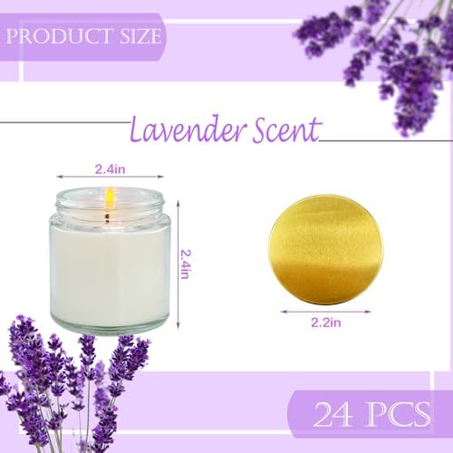 24 Pcs 4 Oz Mini White Soy Candles,Lavender Scented Candles Set,Bulk Aromatherapy Candle,Great Stress Relieving Scented Candle for Girls as a Gift for Birthdays, Weddings and More! - Image 2