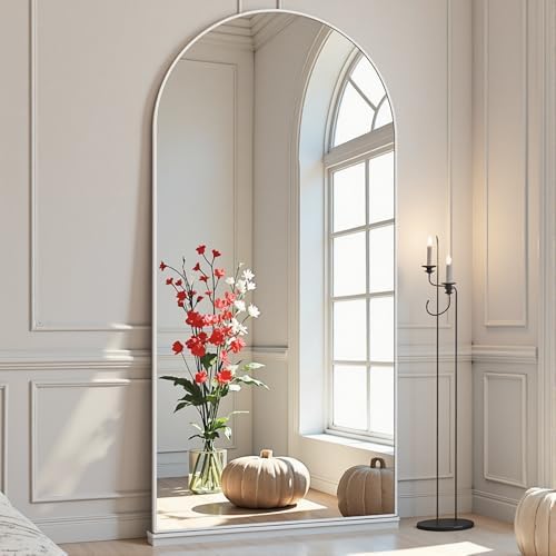 Dewfig Full Length Mirror, 70"x26" Arched Full Body Mirror, White - Image 3