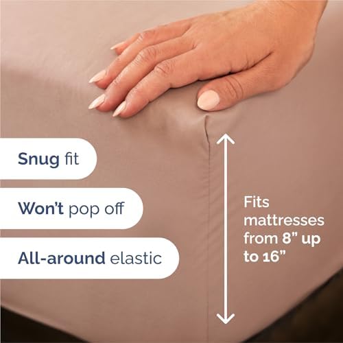 King Size 4 Piece Sheet Set - Comfy Breathable & Cooling Sheets - Mauve - Image 3