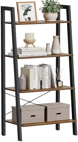 VASAGLE Ladder Shelf, Bookcase Book Shelf, Storage Shelves, 4-Tier, 22In by VASAGLEbySONGMICSHOME