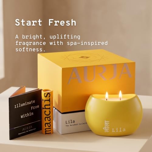 Lila Luxury Scented Candle with Bergamot, Ginger & Vetiver Fragrance Notes, Soy Coconut & Beeswax Blend, 60+ Hour Burn Time, Premium Natural Wax Candle for Bright Citrus Aroma & Elegant Gift Giving - Image 2