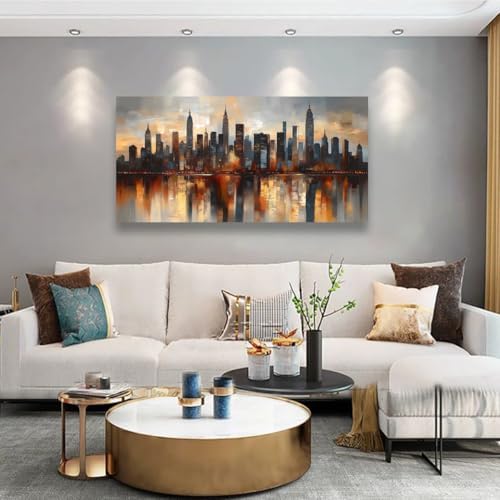 Abstraction Pictures Canvas Wall Art for Living room Office Bedroom Wall Decor,City night Scene Wall Art Print Paintings Modern Natural Landscape Artwork Waterproof Ready to Hang-20x40inch - Image 2