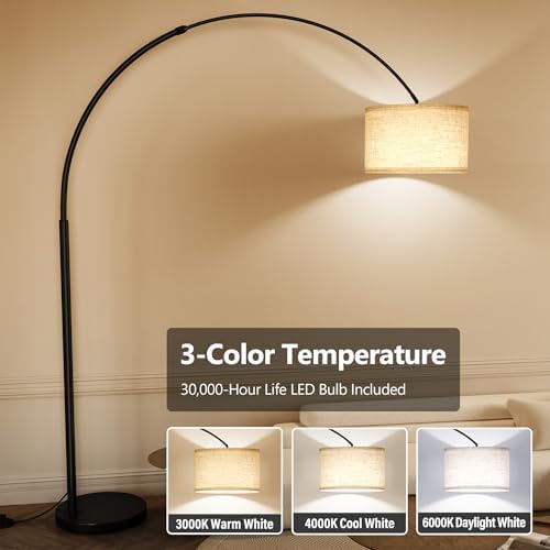 SUNMORY 82" Tall Arc Floor Lamp for Living Room, Large Standing Arched Lamp - Image 3