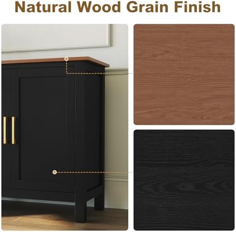 ARTPOWER 60" Sideboard Buffet Cabinet with Storage, Credenza Black - Image 7