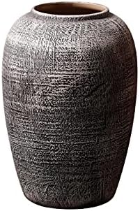 Indoor Gardening Stone Texture Vase, Vintage Ceramic Vase Hotel Lobby Outdoor Courtyard Large Decorative Vase(Size:20 * 40CM) by Unknown