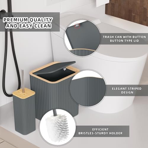 XLHOMO Bathroom Set - 25PC Grey Bathroom Set with Shower Curtain and Rugs - Image 6