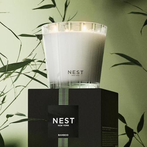NEST New York Scented 3-Wick Candle, Bamboo - 21.2 oz - Up to 100-Hour Burn Time - Reusable Glass Vessel - Image 5