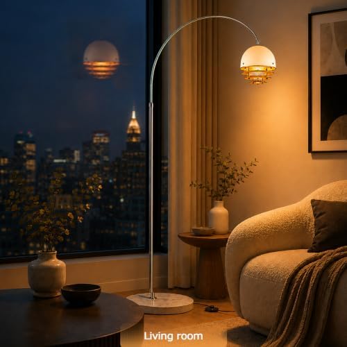 LightInTheBox 70.9" Modern Arc Floor Lamp with Artistic Glass Shade - Image 5