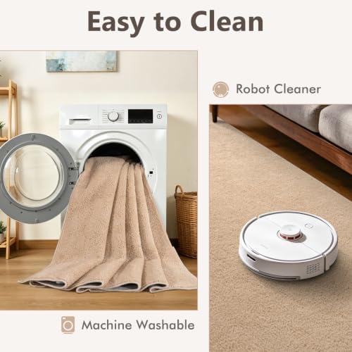 2x6 Beige Solid Runner Rug Washable Non-Slip for Kitchen Hallway Bathroom - Image 6