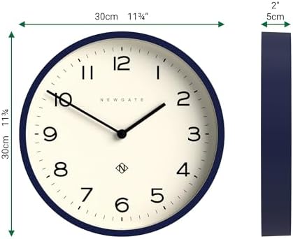 NEWGATE® Number Four Echo wall Clock | Modern Round Clock | 12" | Midnight Blue | Easy to Read Numbers | Ideal for Kitchen, Living Room or Office - Image 3