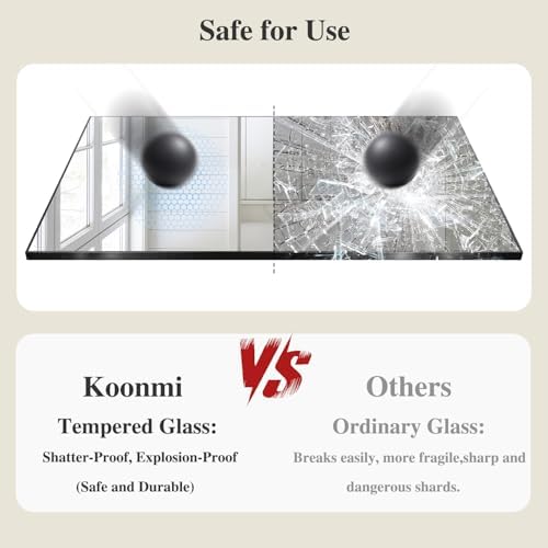 Koonmi Black Rectangle Wall Mirror, 24x48 Inch Bathroom Mirror, Aluminum Frame Vanity Mirror for Entryway, Living Room, Bedroom Bathroom, Hangs Horizontally or Vertically - Image 4