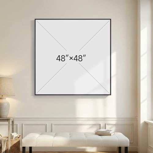 Extra Large Framed Neutral Abstract Wall Art for Living Room Decor, 48x48 - Image 6