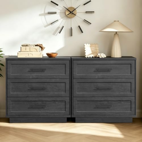 Fatmok Modular Entertainment Center & Buffet Cabinet, Extra Long Sideboard TV Stand with Arched Wooden Doors, Modern Wooden Storage Cabinet for Living Room, Black Grey(CEEC,4-Piece) - Image 3