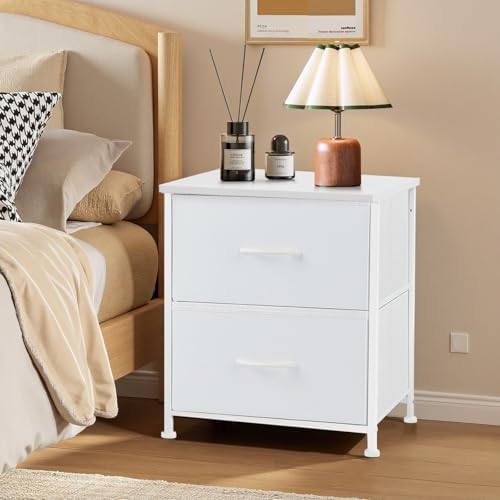 Nightstand Set of 2 Small 2 Drawer Dresser End Table Bedside Furniture - Image 2