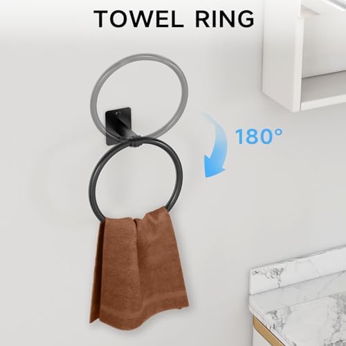 KLJKPA Black Bathroom Accessories Set, 4-Piece Bathroom Hardware Set - Image 3