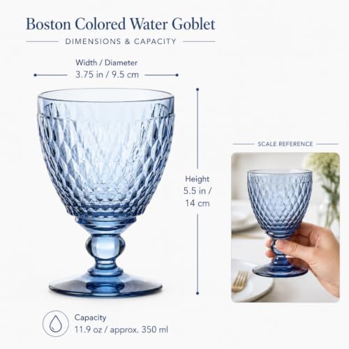 Villeroy & Boch Boston Water Goblet, Blue, Set of 4 - Image 2