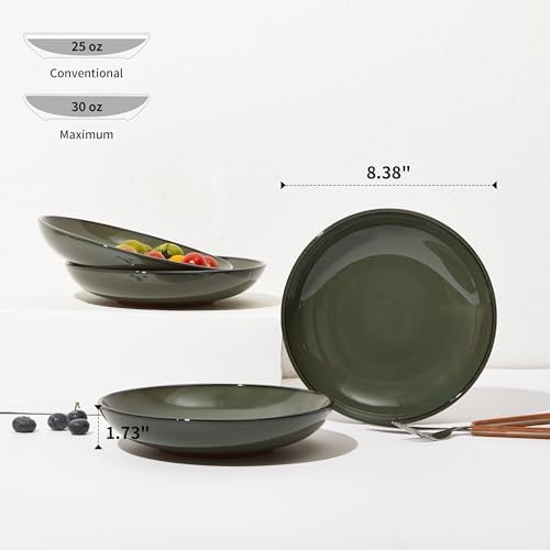 Pokini 8.75'' Ceramic Pasta Bowls Set of 4, Salad Bowls Pasta Serving Bowls - Image 2
