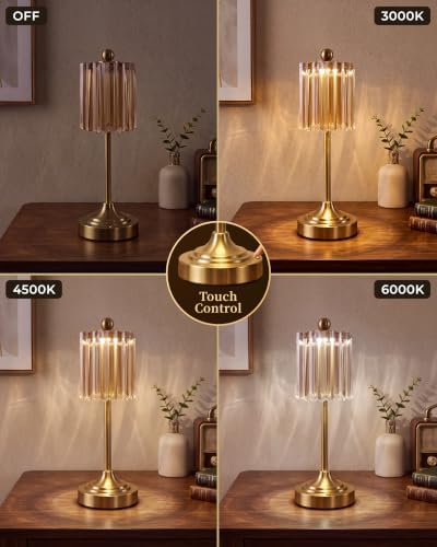 Set of 2 Vintage Cordless Accent Table Lamp 14" High - Image 6