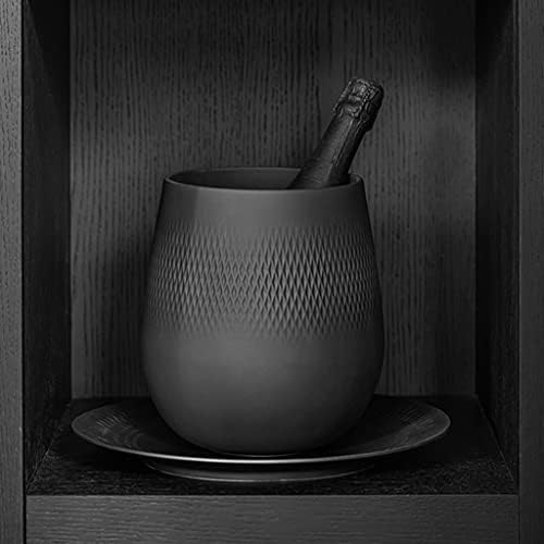 Villeroy & Boch Manufacture Collier Blanc Large Vase Carré, 8 in, Premium Porcelain, Black - Image 4